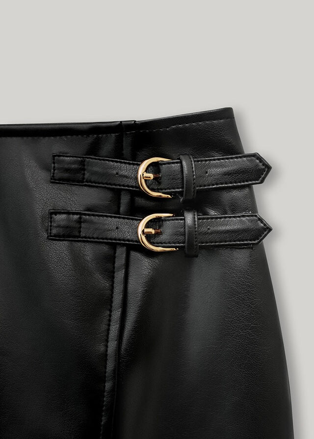 Pre-Order ELBORN | Lavina Vegan leather Skirt (Black)