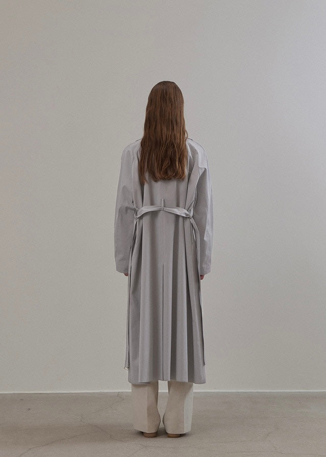 ELBORN | Martha Belted Trench Long Coat (Grey)
