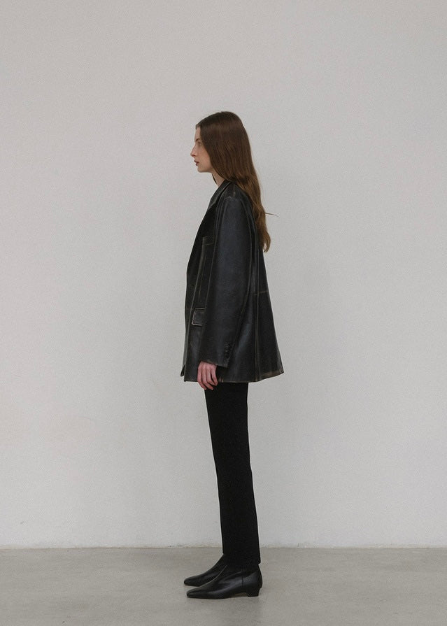 [2ND] ELBORN | [LIMITED] Carmen Leather Jacket (Black) Expected to ship 9/13/2024
