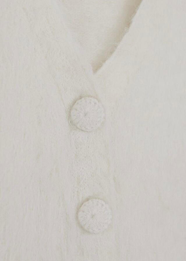 ELBORN | Jeanne V-neck Alpaca Knit Jacket (Ivory)