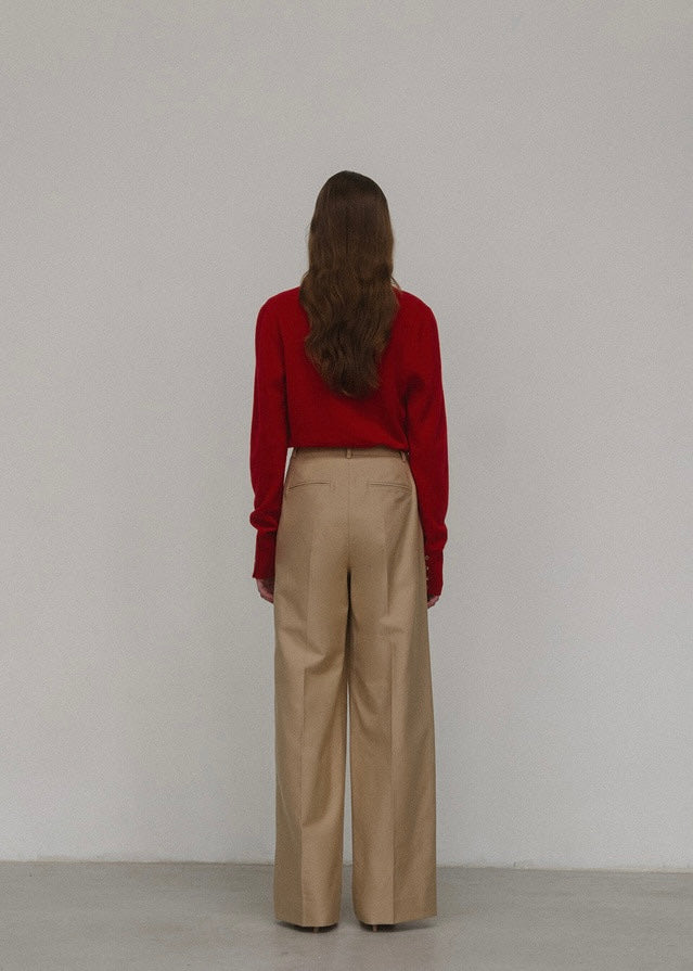 [2ND] ELBORN | Troy Wide Wool Pants (Camel)