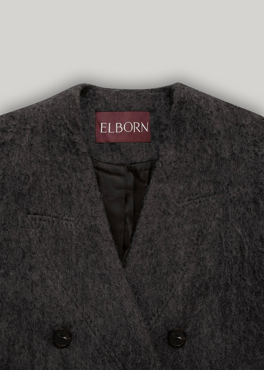 ELBORN | Auden Alpaca Half Coat (Charcoal)