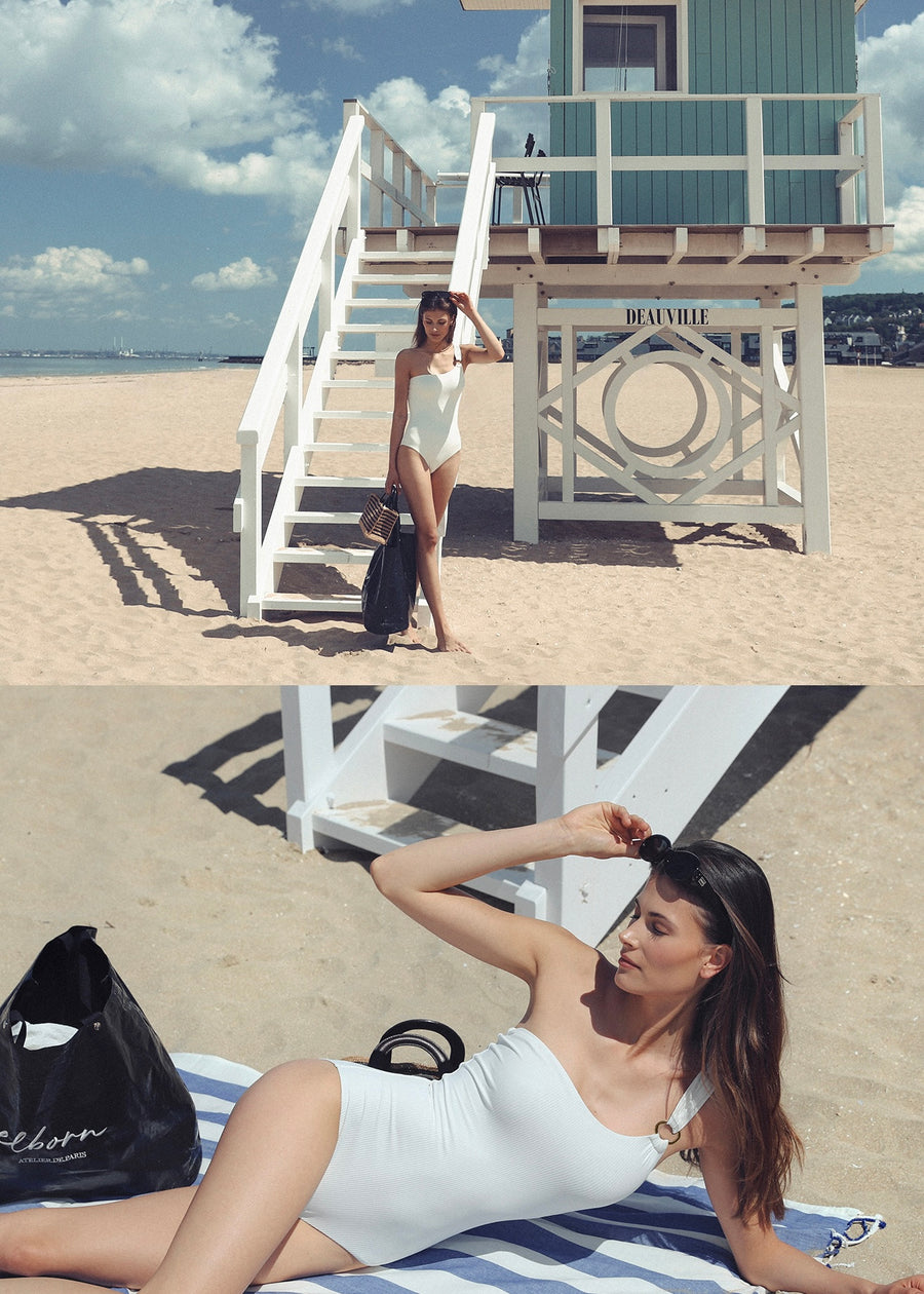 ELBORN | Sara One Shoulder Swim Suit (Ivory)