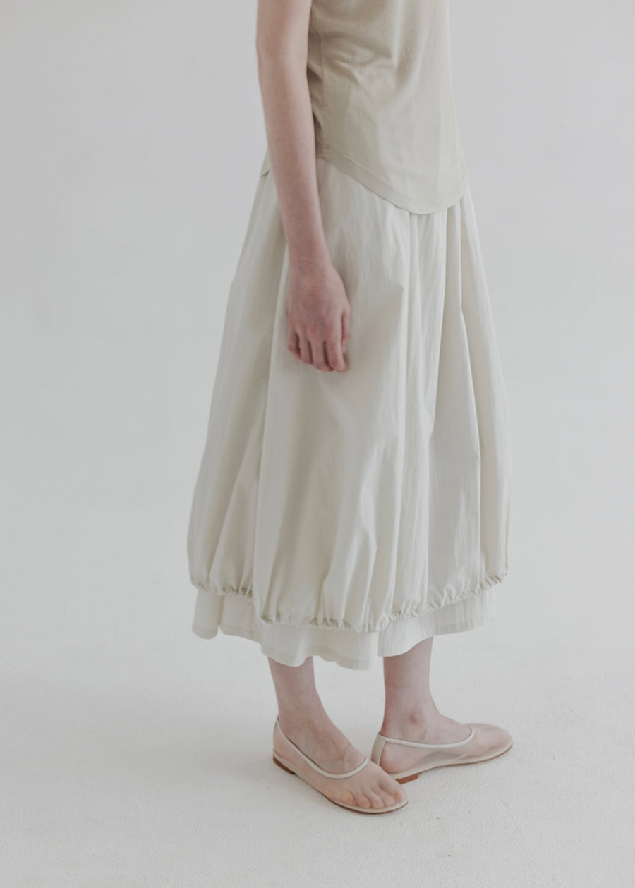 MOIA | String Double Skirt (Ecru)
