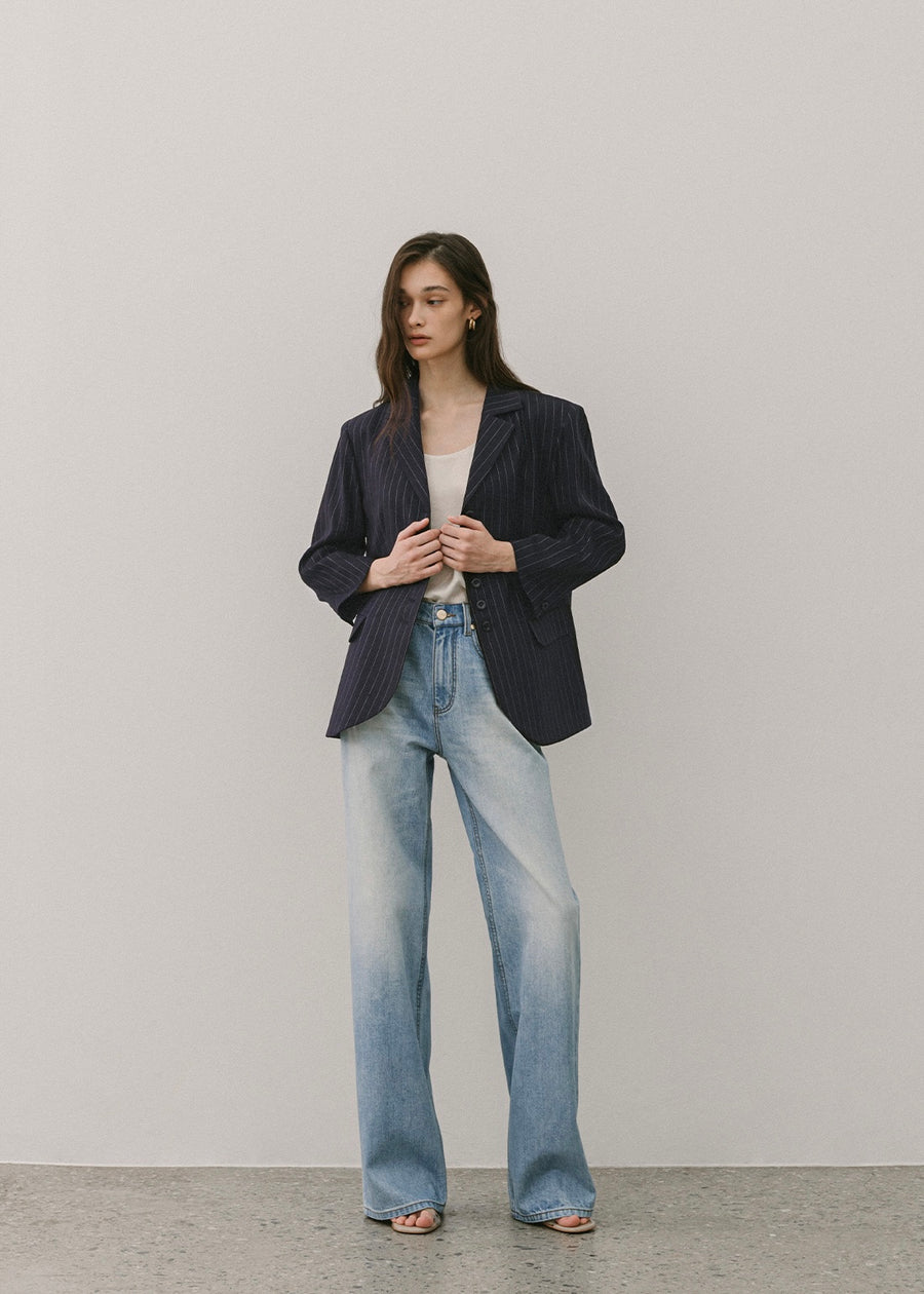 ELBORN | Diamo Linen Jacket (Navy Stripe) Expected ship to 05/30/2025