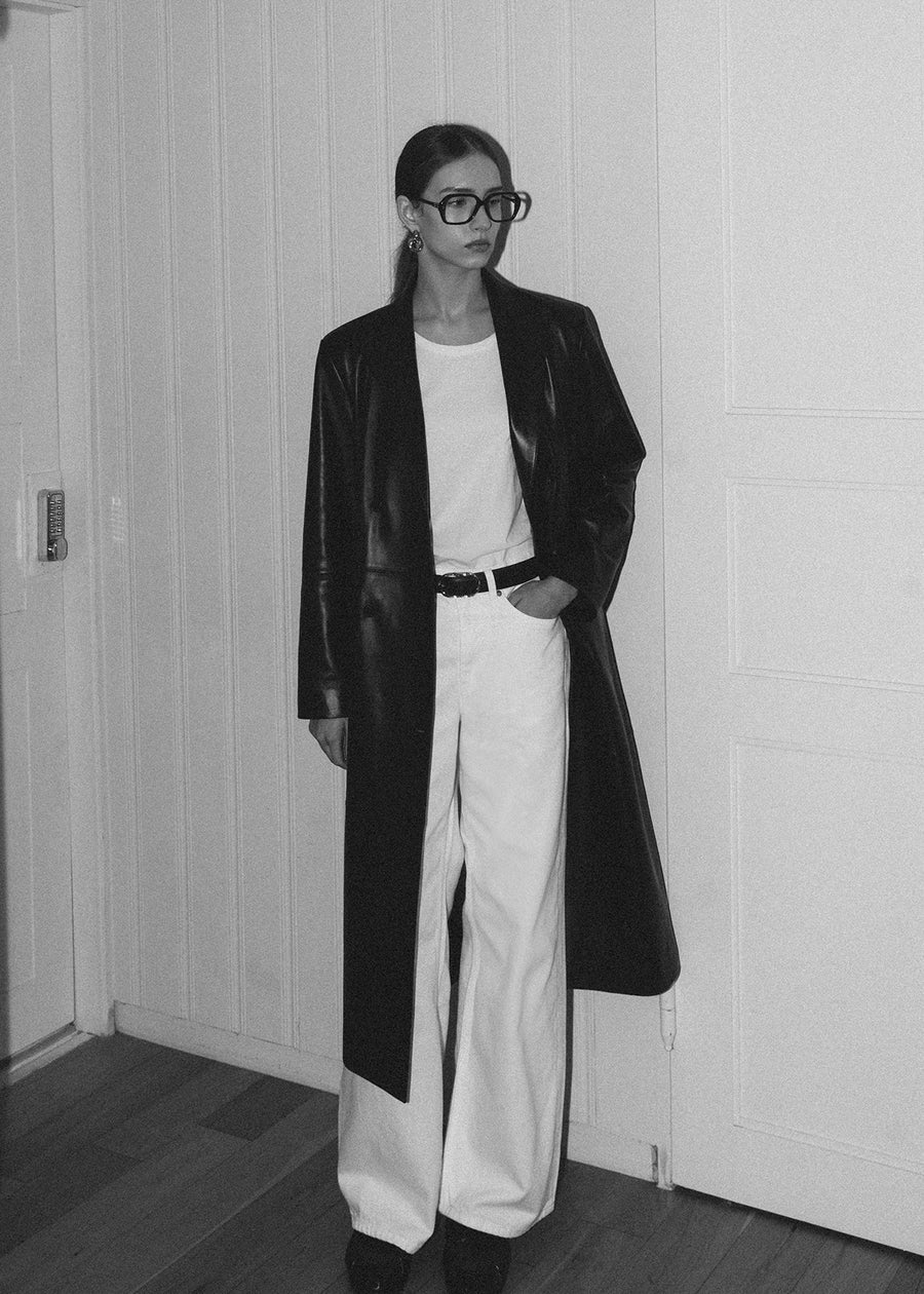 ELBORN | Kye Leather Long Jacket (Black)