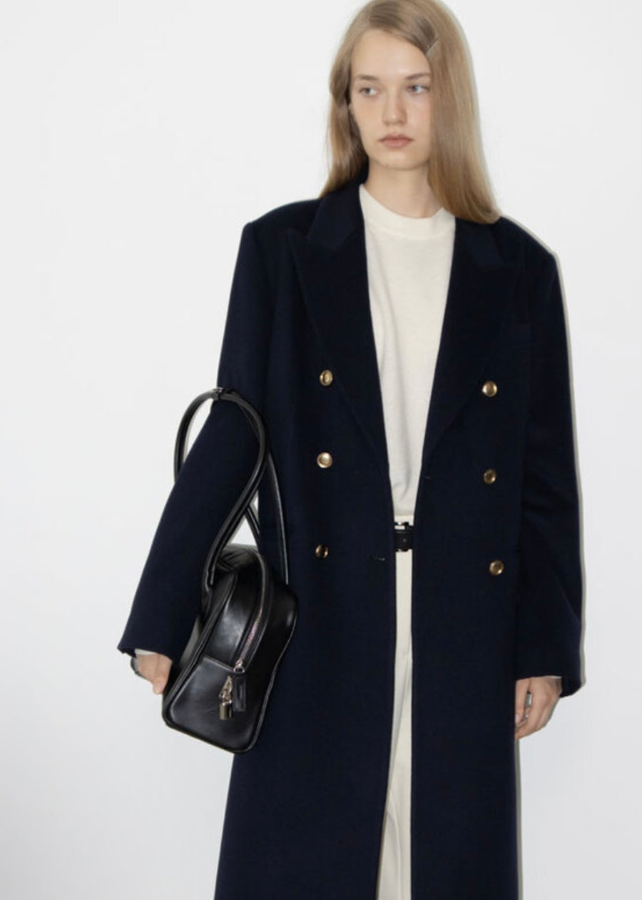 LEHA | Fonte Wool-Cashemere Blended Coat (Dark Navy)