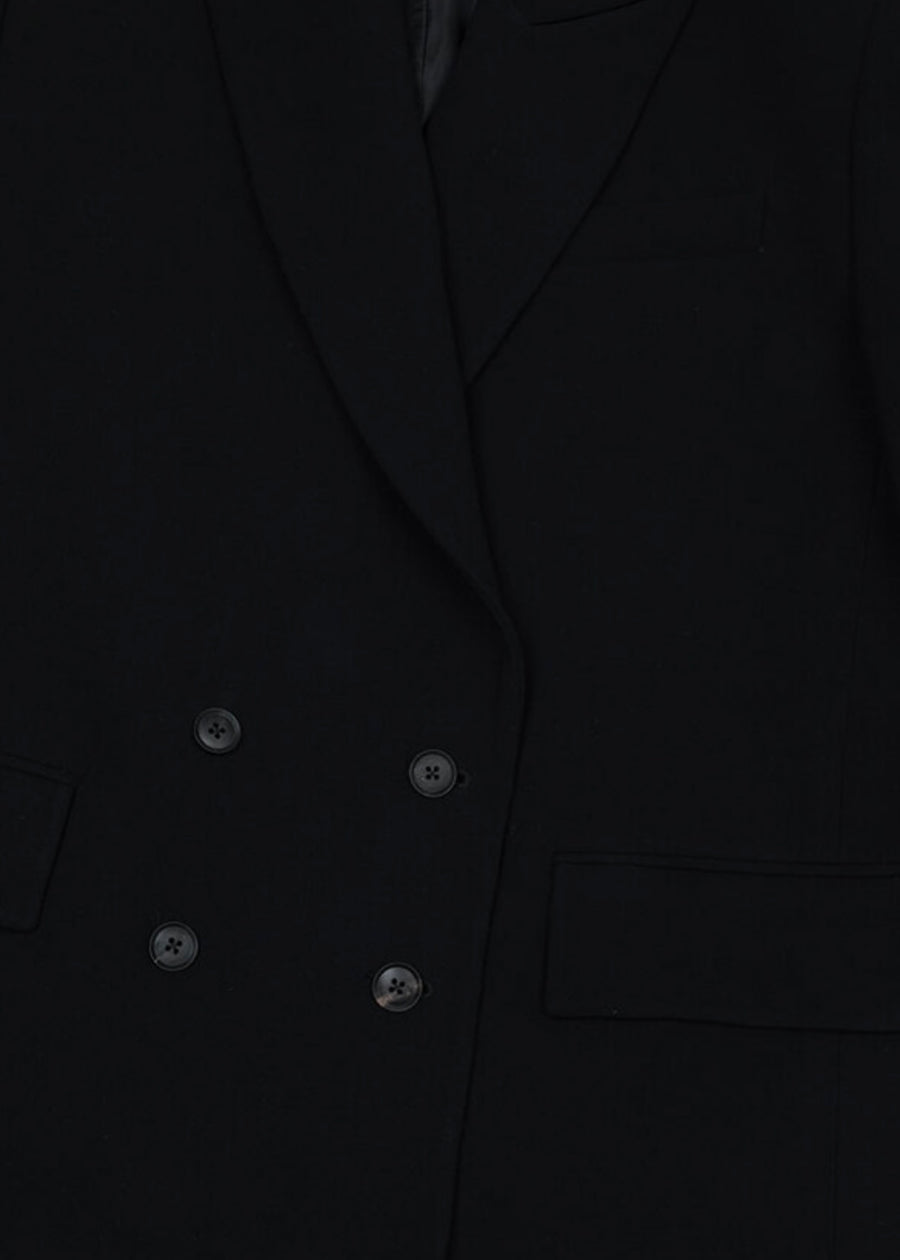 LEHA |  Caroline Double Breasted Wool Blazer (Black)