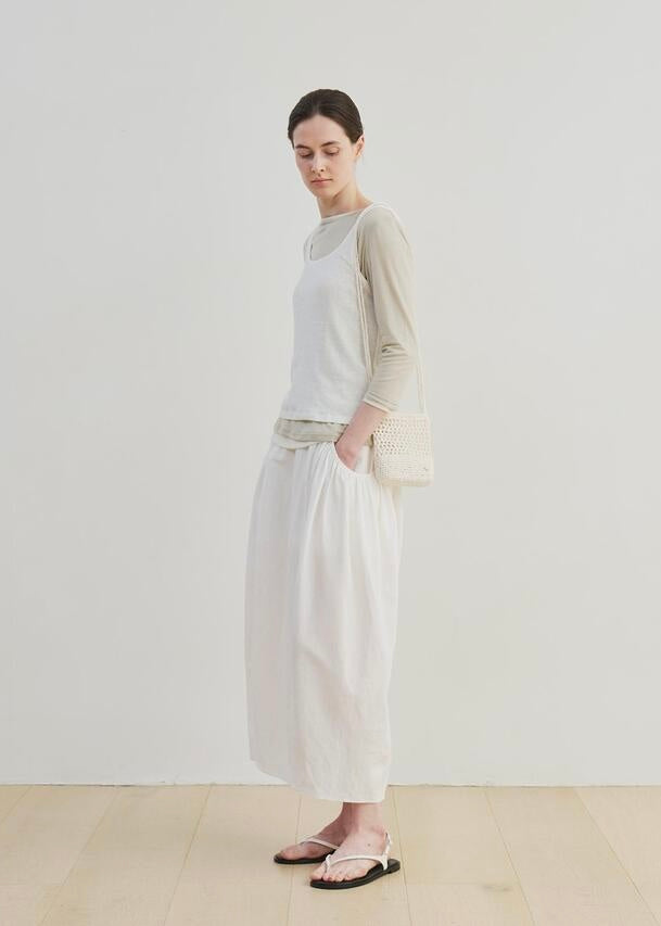 MOIA  | Shirring Cocoon Skirt (Ivory)