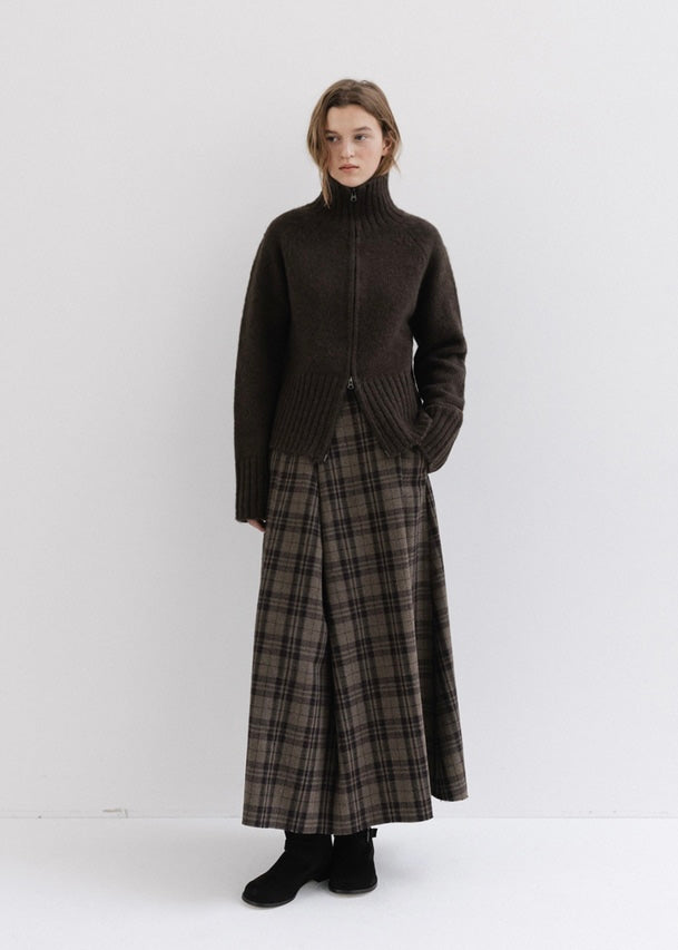 MOIA | Turtleneck Zip-Up Knit (Brown) Expected ship to 12/12/2025