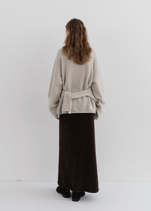MOIA | Velvet Knit Skirt (Dust Cocoa) Expected ship to 12/12/2025