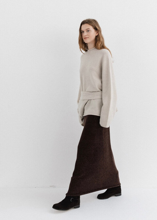 MOIA | Velvet Knit Skirt (Dust Cocoa) Expected ship to 12/12/2025