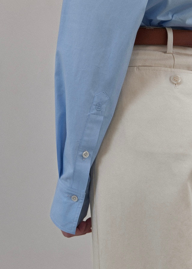 Elborn | Henri Cotton Silk Shirt (Blue)