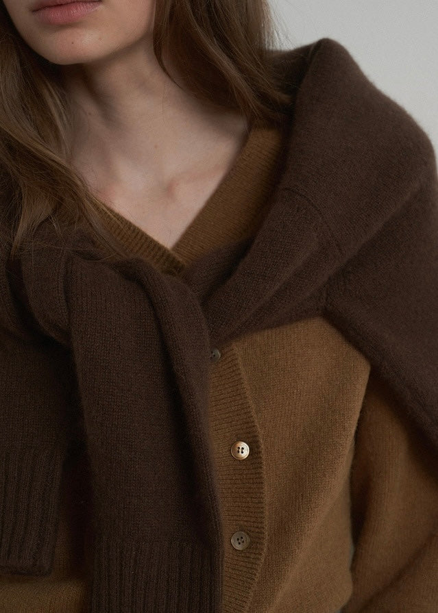 ELBORN | Mia Unbalanced Cardigan (Caramel)