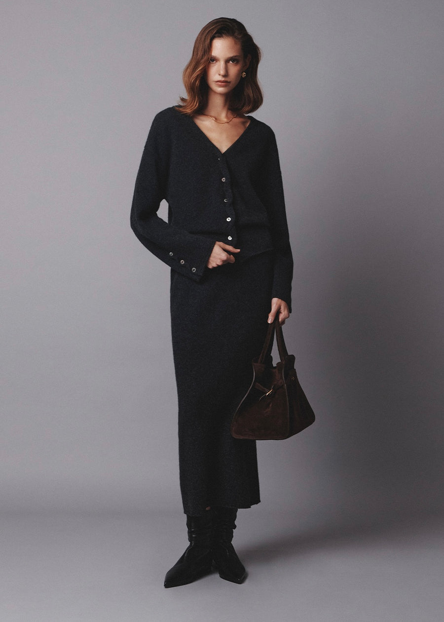 ELBORN | Elyra Wool Knit Skirt (Charcoal)