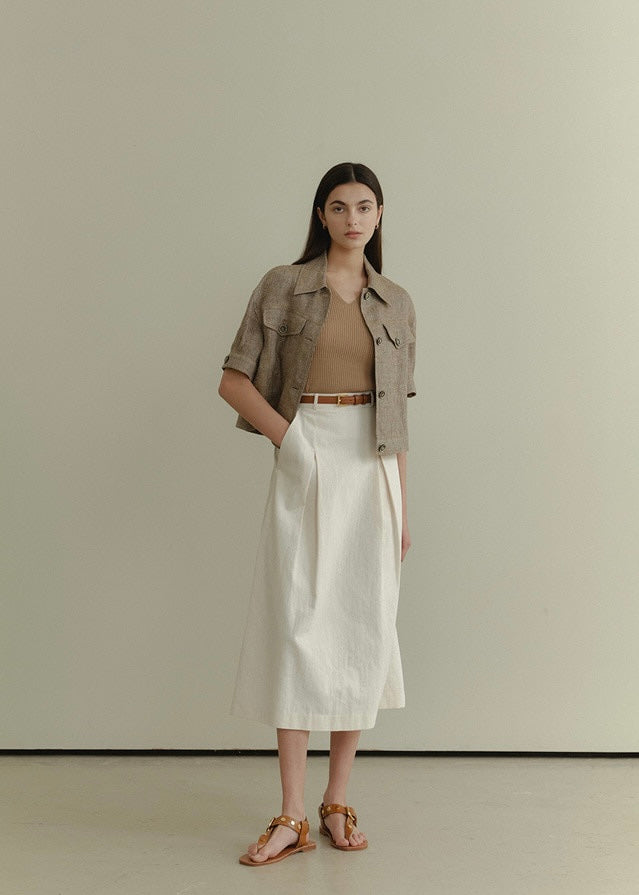 ELBORN | Neo V-neck Sleeveless Top (Camel Beige)