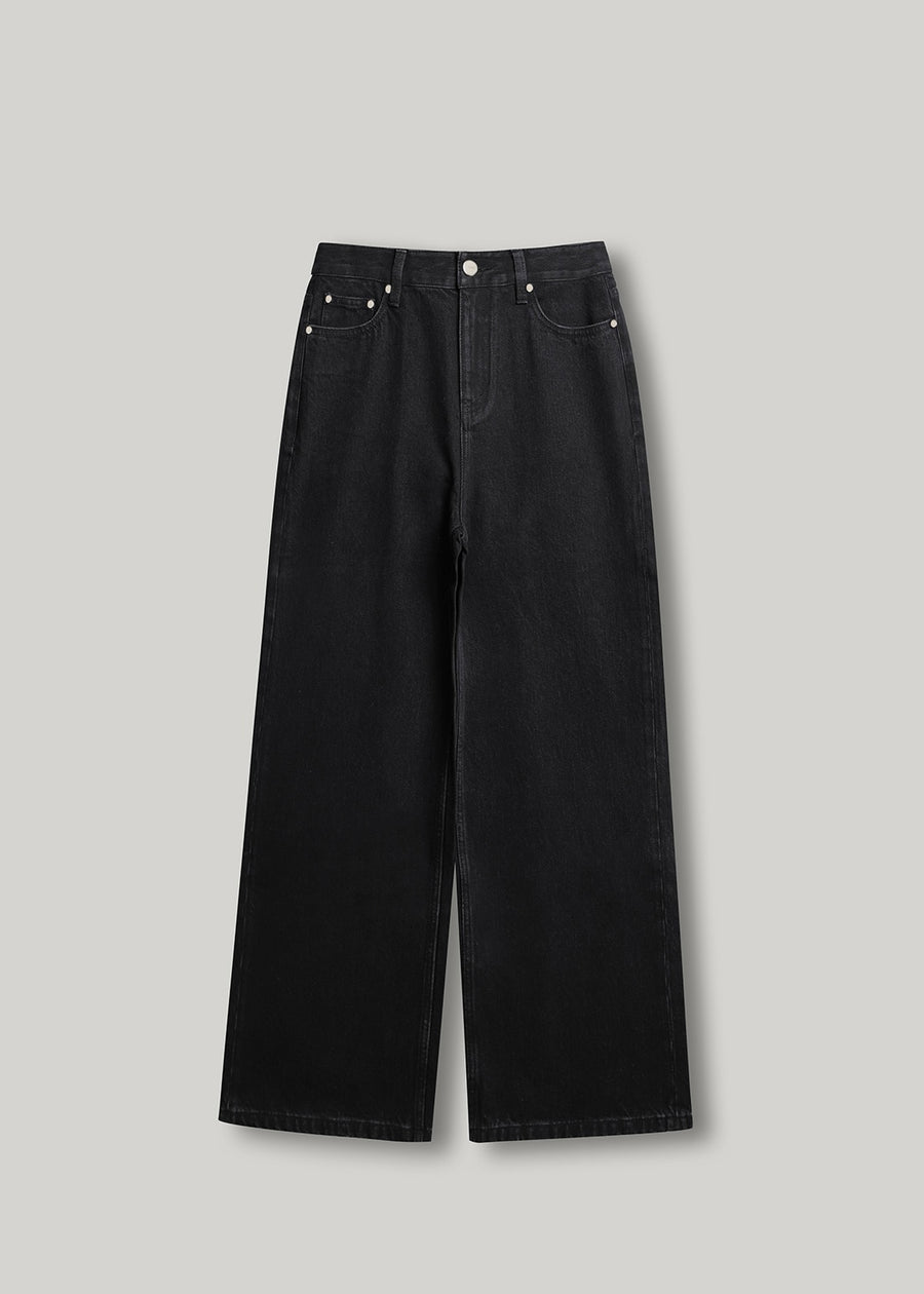 2ND-ELBORN | Apollo Wide Denim Pants (Black) Expected ship to 12/12/2025