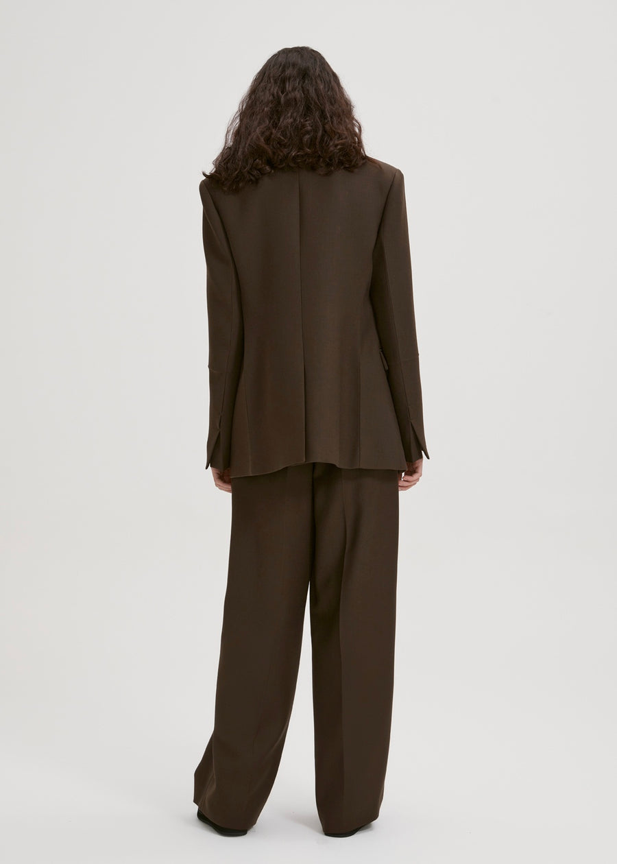 WOOL SUIT BLAZER (KHAKI) | RECTO