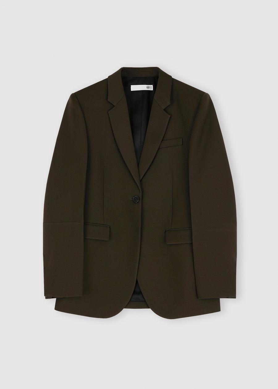 WOOL SUIT BLAZER (KHAKI) | RECTO