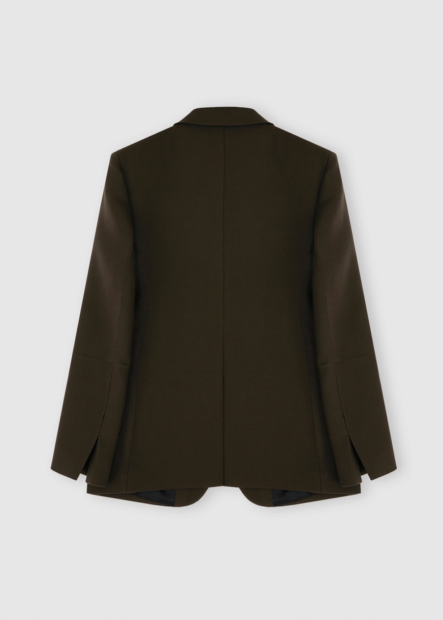 WOOL SUIT BLAZER (KHAKI) | RECTO
