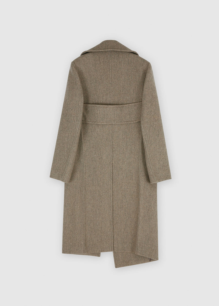 SPREAD COLLAR WOOL COAT (BEIGE) | RECTO