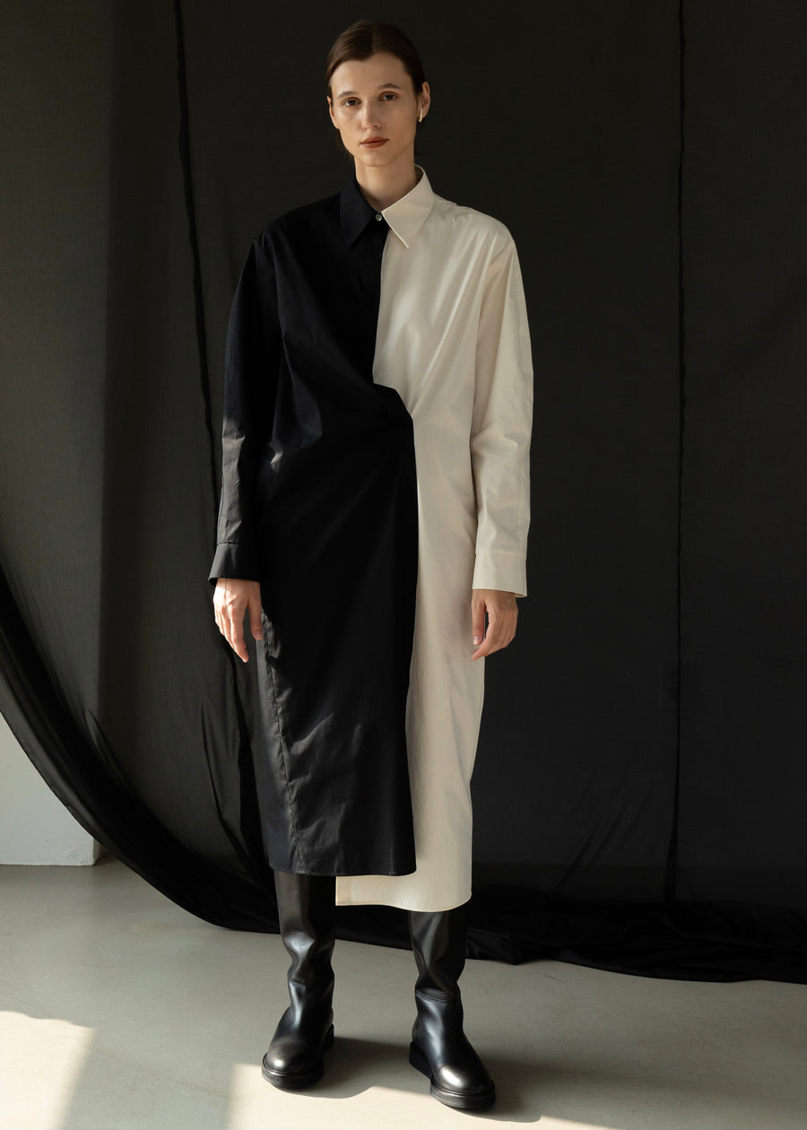 Color-block Shirts Dress