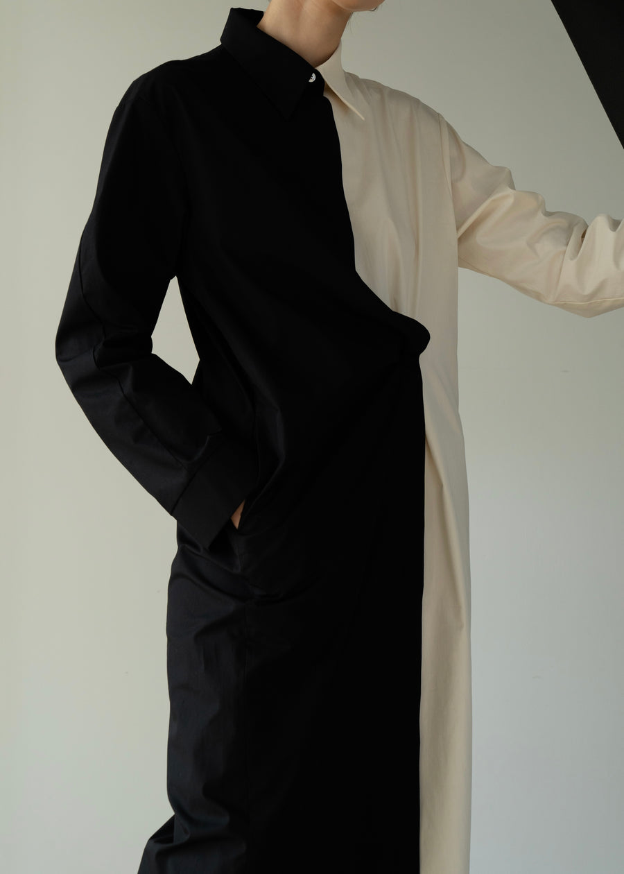 Color-block Shirts Dress
