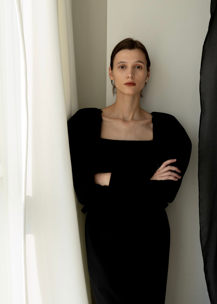 Kate Square-neck Knit Top | LEHA