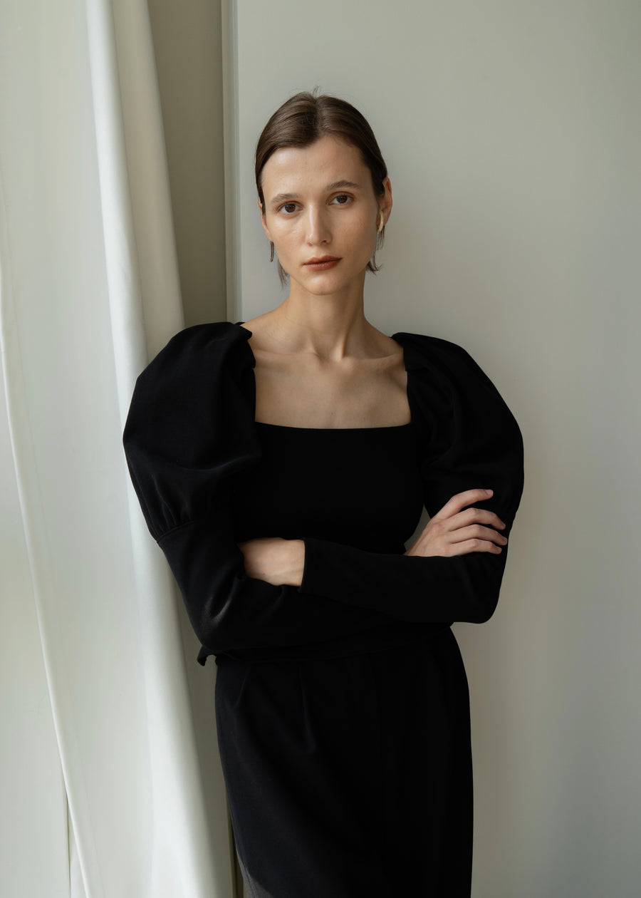 Kate Square-neck Knit Top | LEHA