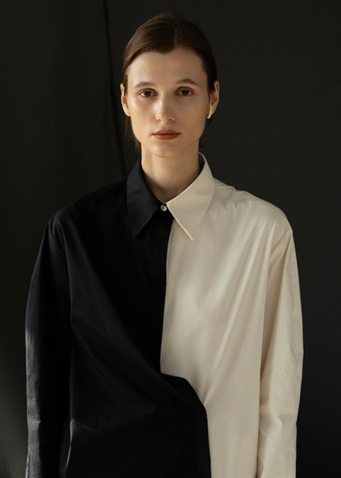 Color-block Shirts Dress