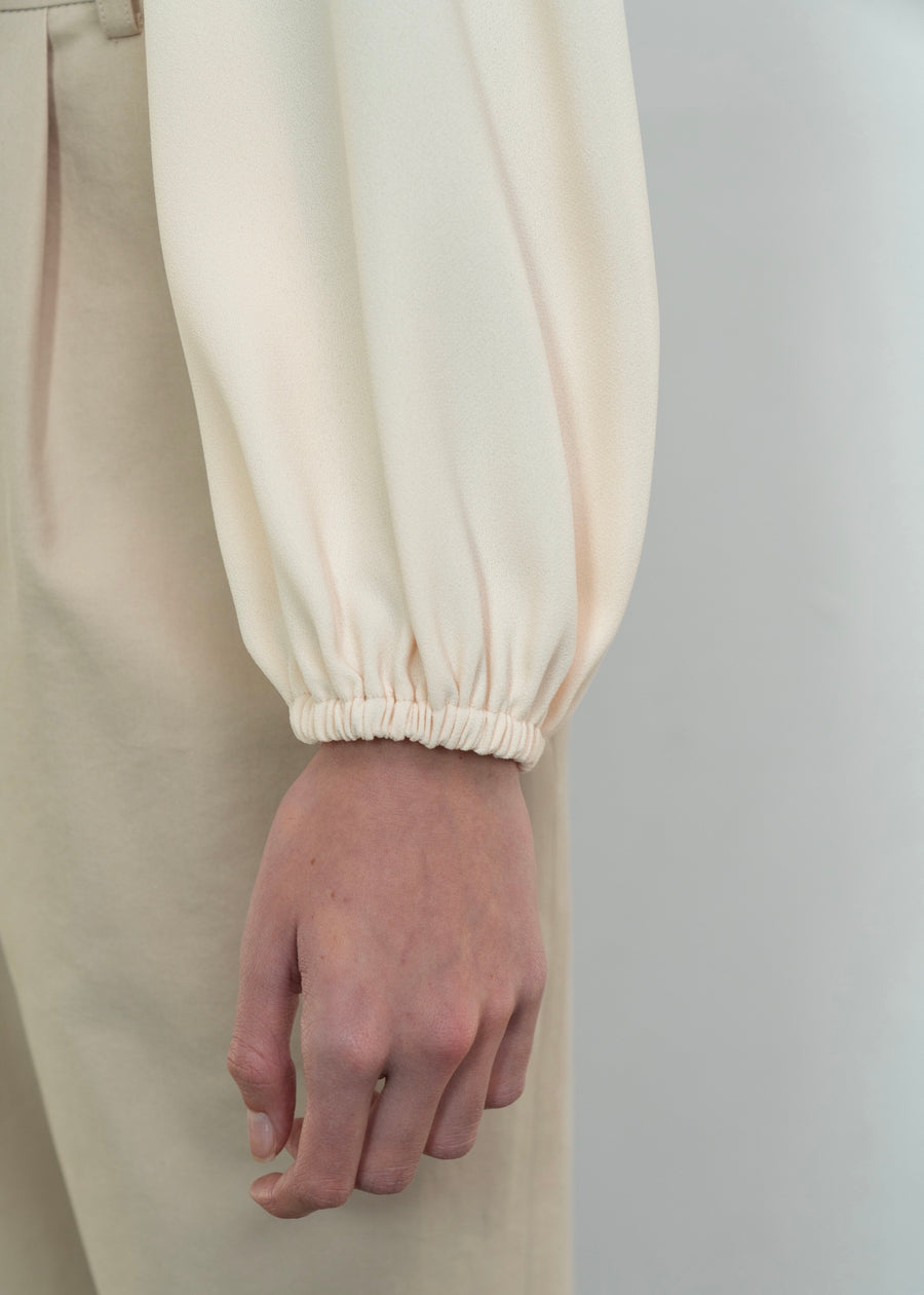 PANELED CREPE DE CHINE BLOUSE | L E H A