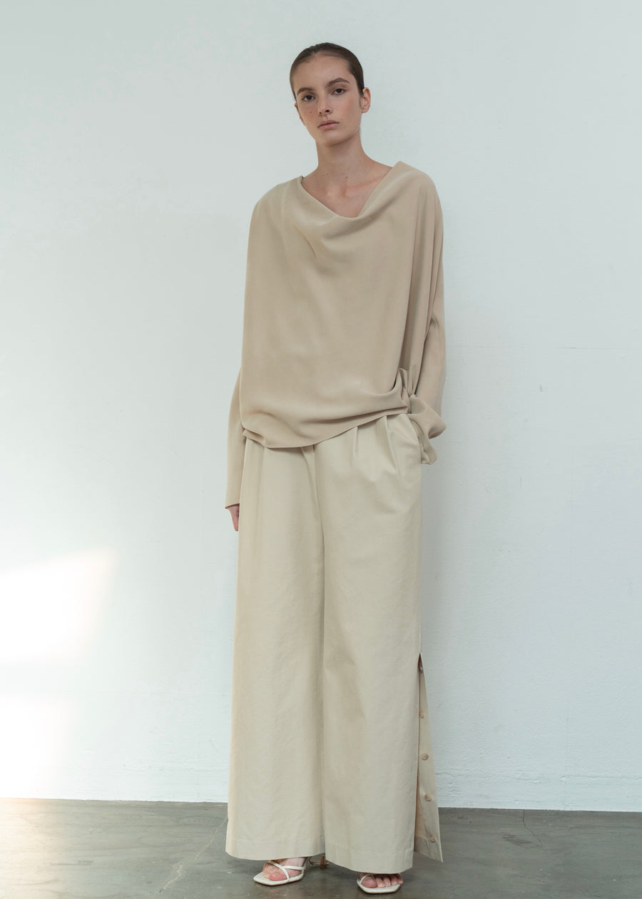 BUTTON WIDE TROUSER | L E H A