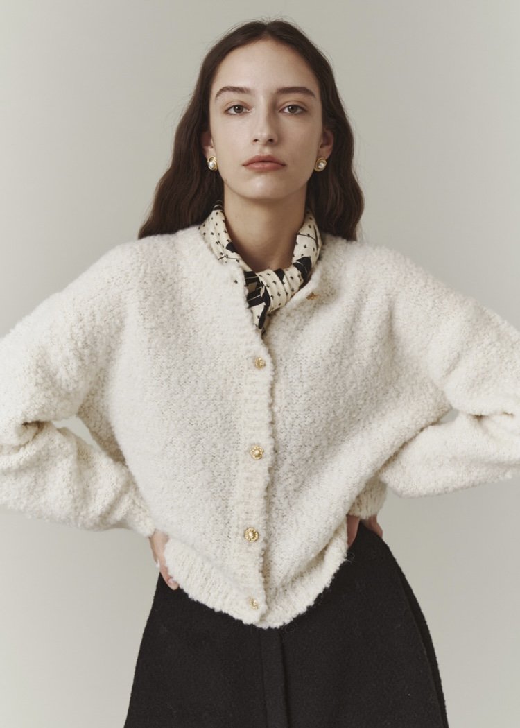 [Re-stock] Belle Boucle Cardigan (Ivory)