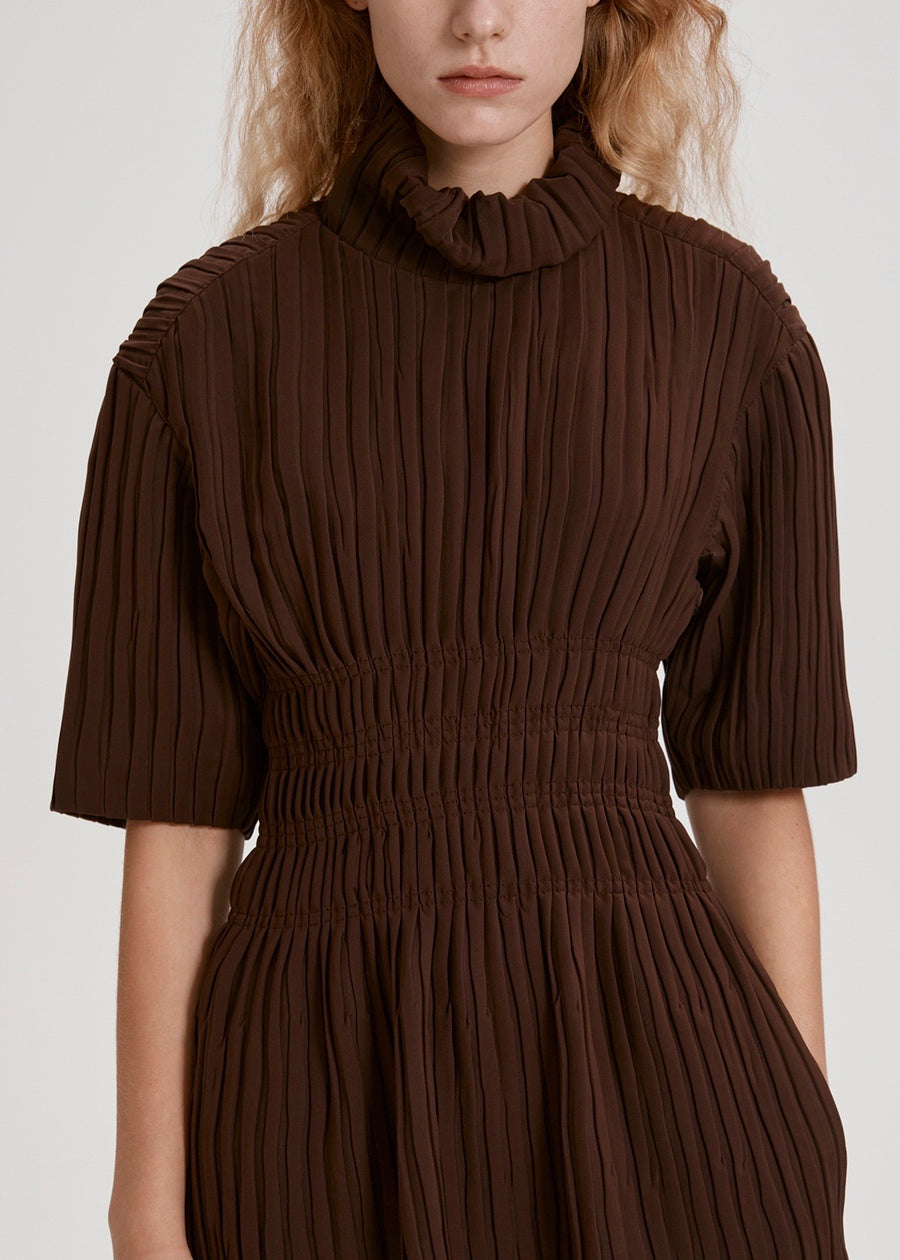 TEXTURED TURTLENECK DRESS  | RECTO