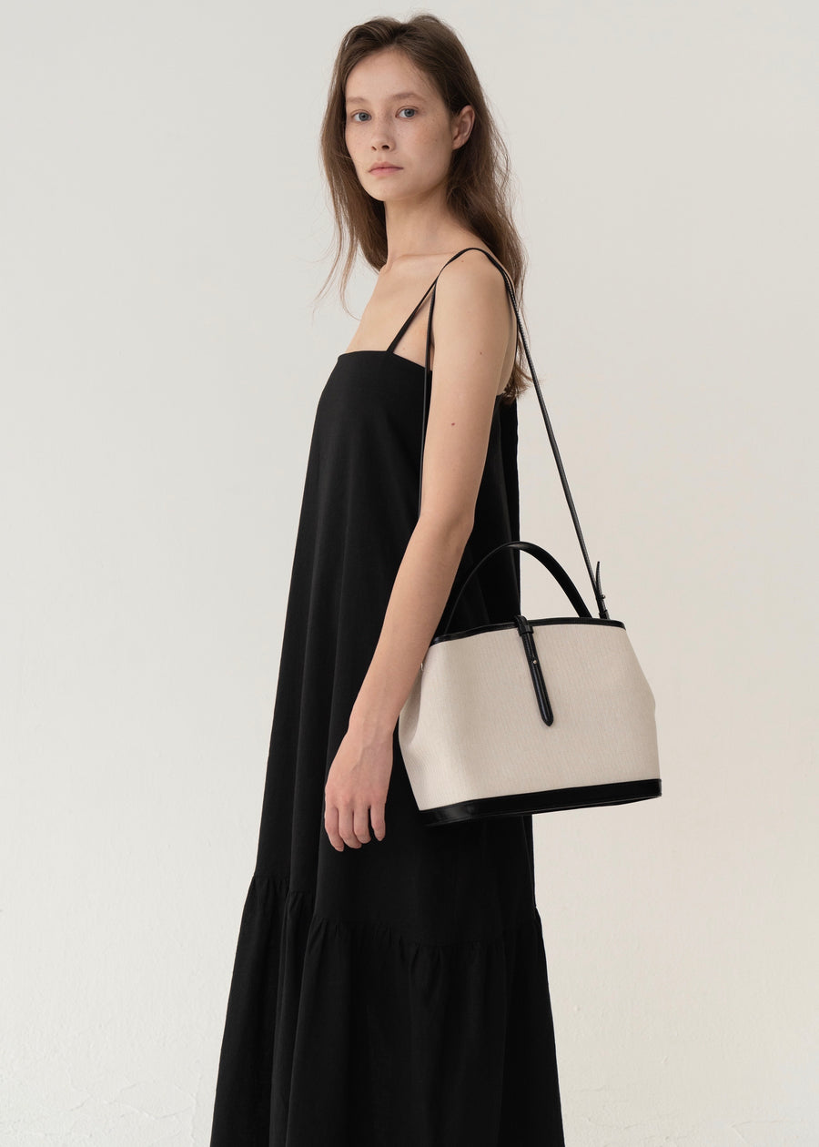 Leather-Trimmed Canvas Crossbody | KINDERSALMON
