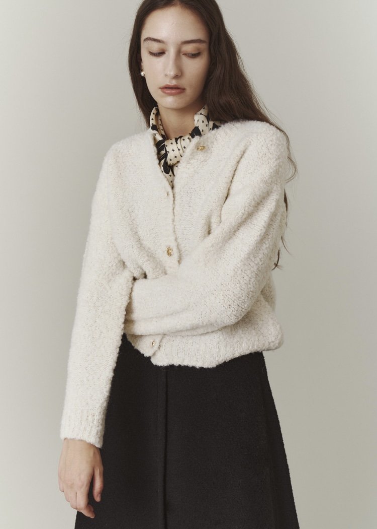 [Re-stock] Belle Boucle Cardigan (Ivory)