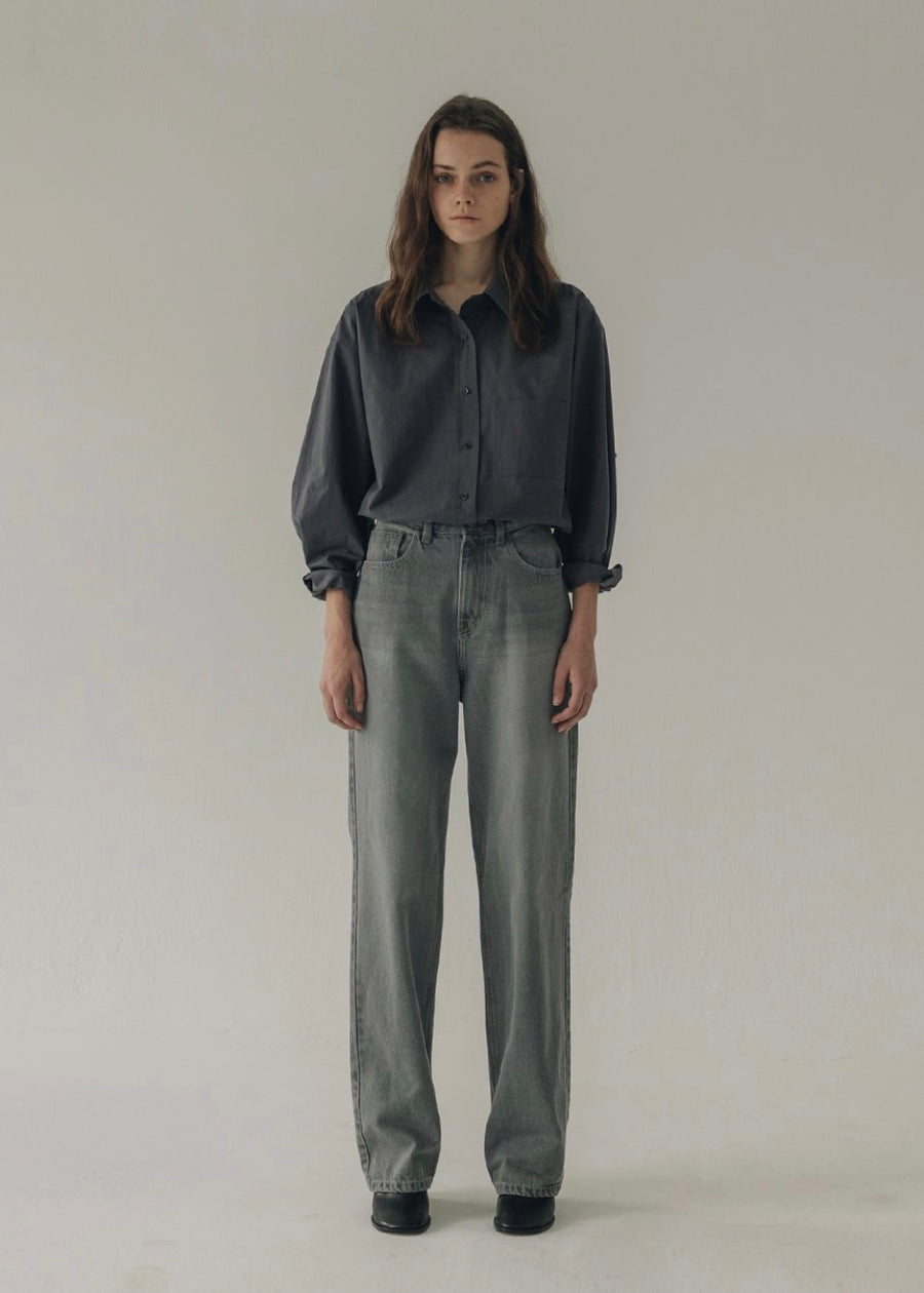 Box shirt (Grayish Blue)