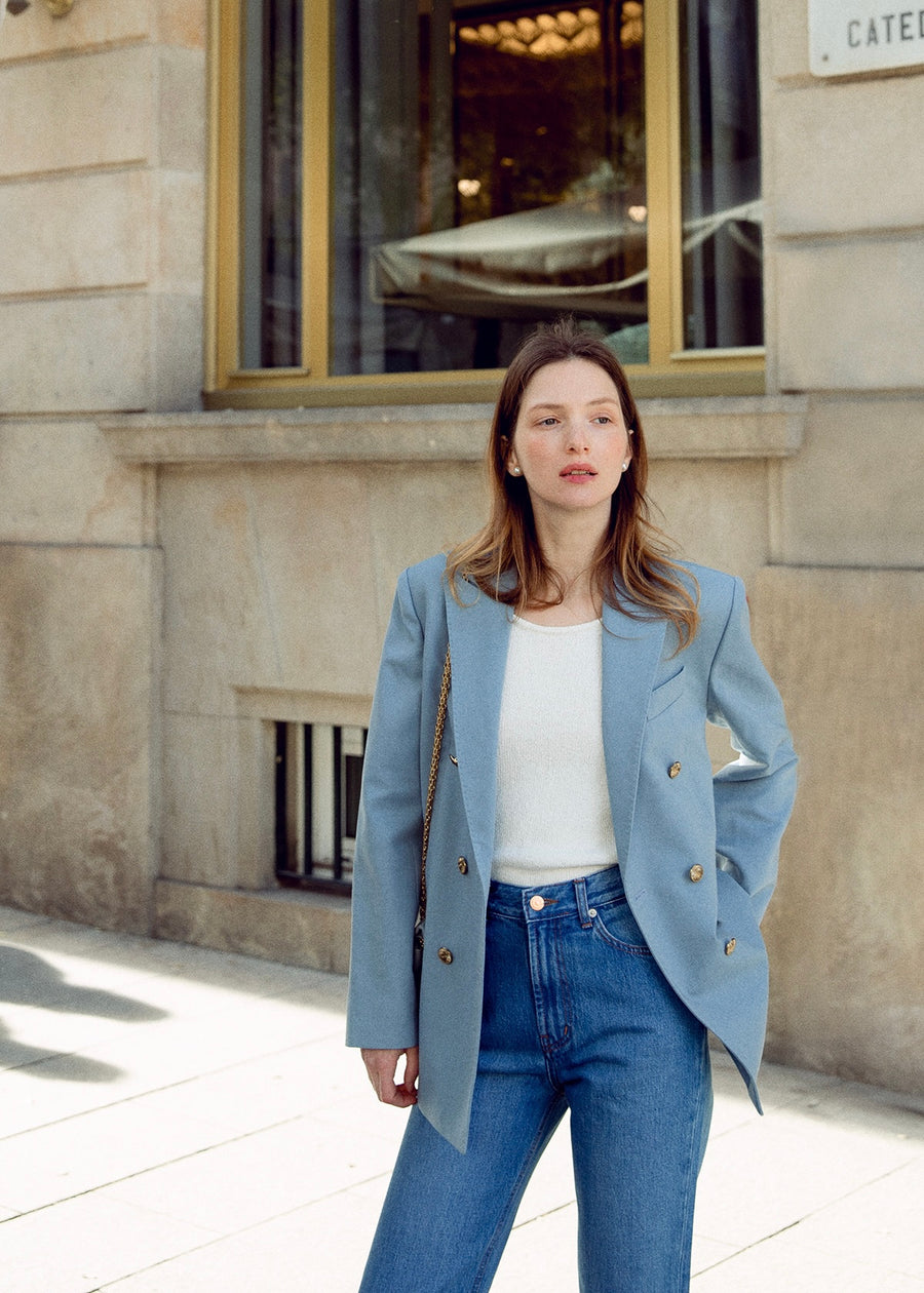 Numero 126: Saint Double Breasted Blazer (Seaside Blue)