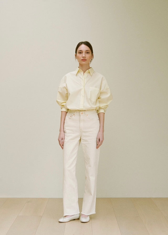 [1st Re-Order] Marcel Denim Pants (Cream)