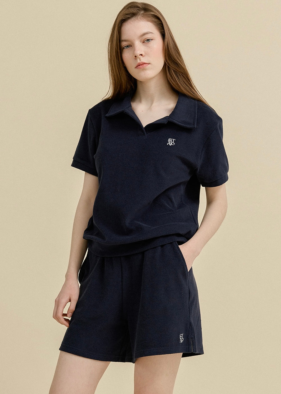 [STUDIO & PARC] Set 10% off | Bacatel Terry T-shirt & Short Pants -Navy