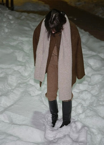 [MOIA] Alpaca knit pants -brown