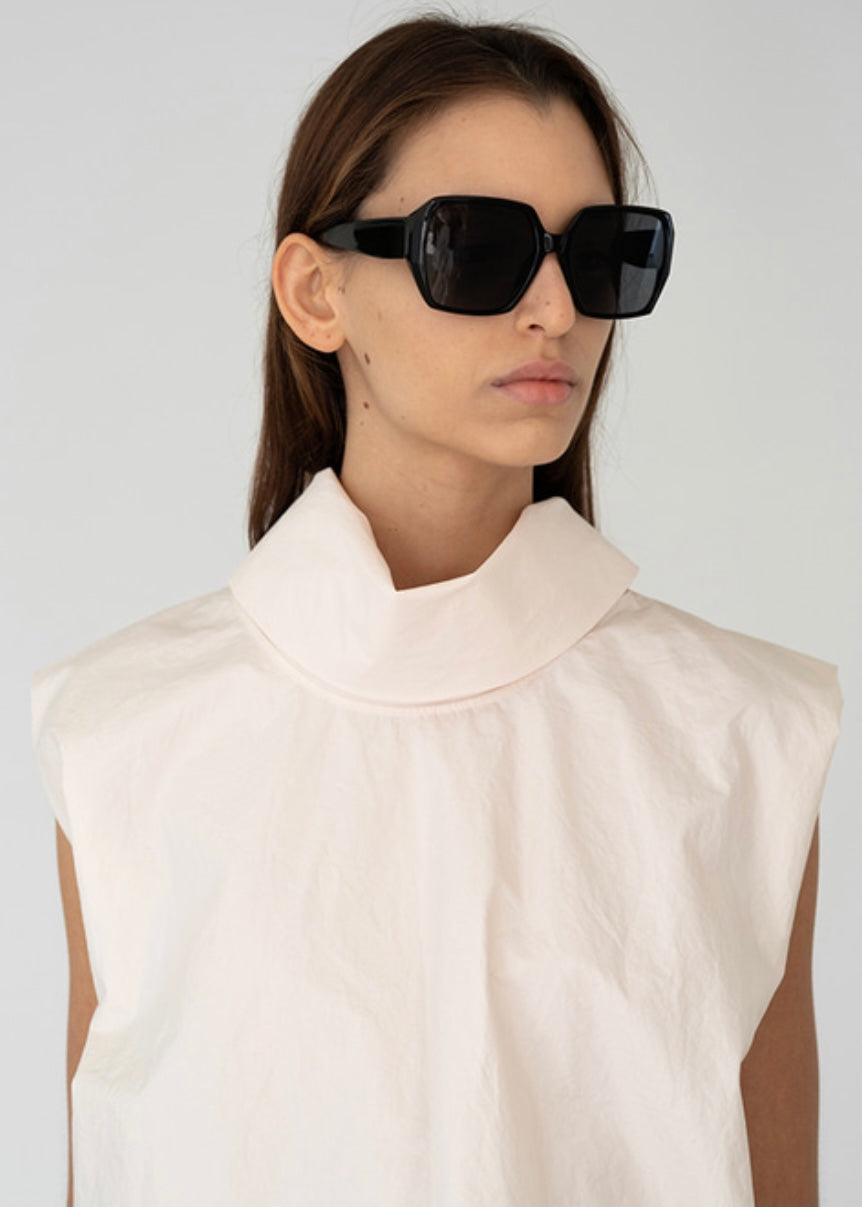 Roll Neck Cotton Top (Cream) Last One