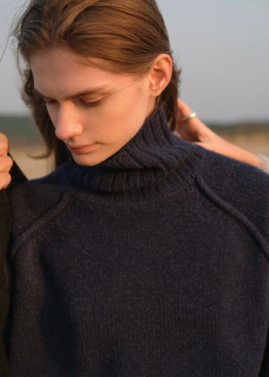 Soft turtleneck (Pure navy)