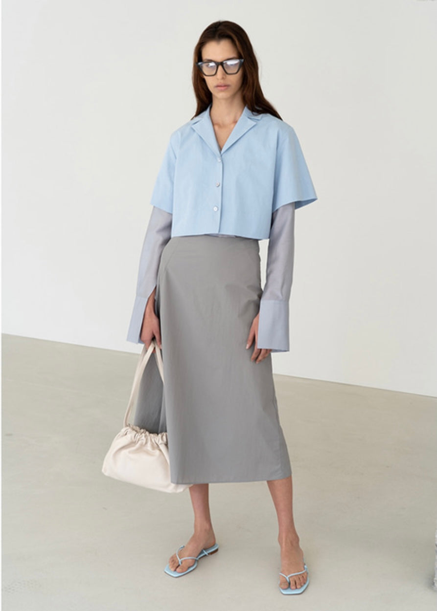 CROPPED SHIRTS (BLUE) | LEHA