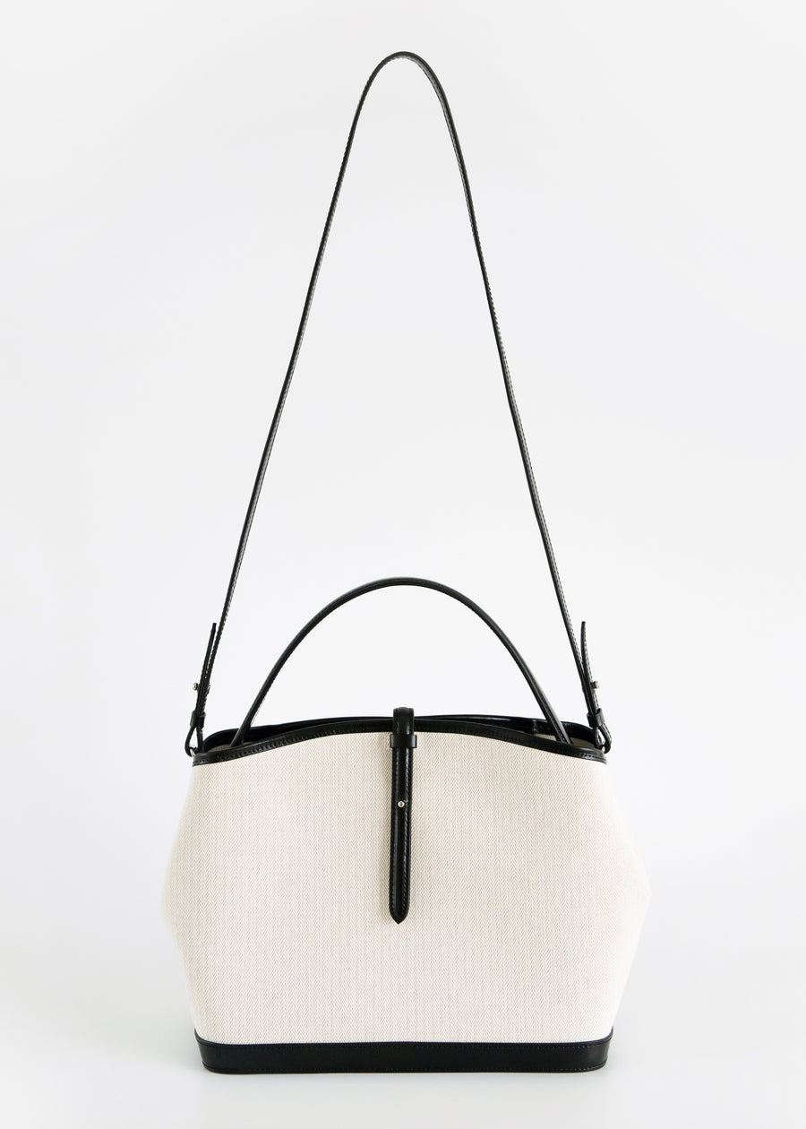Leather-Trimmed Canvas Crossbody | KINDERSALMON