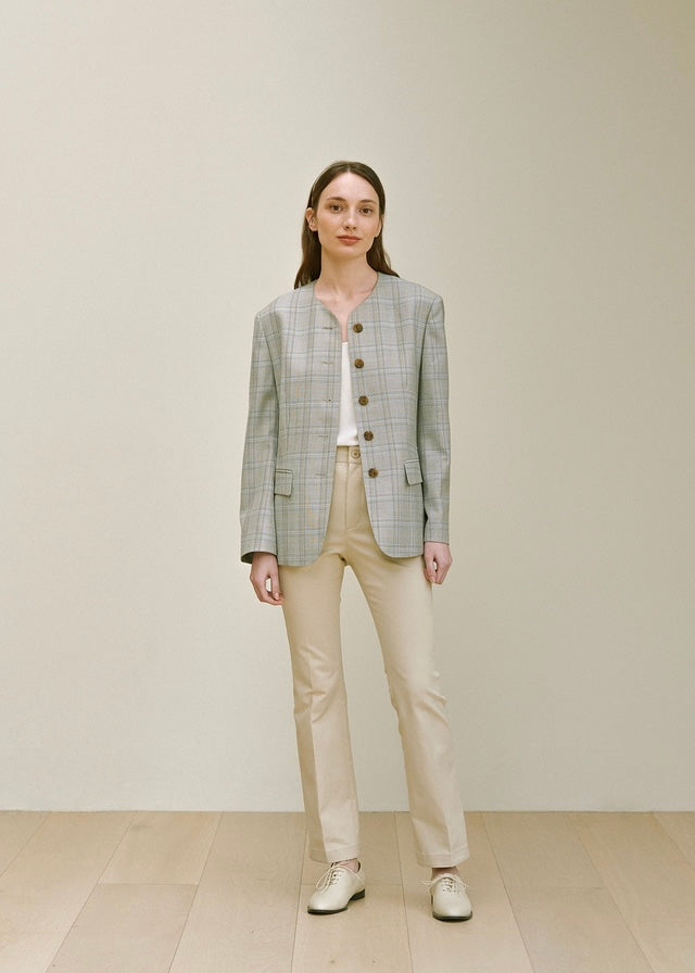 Semi-flared Cotton Pants (Sandy)