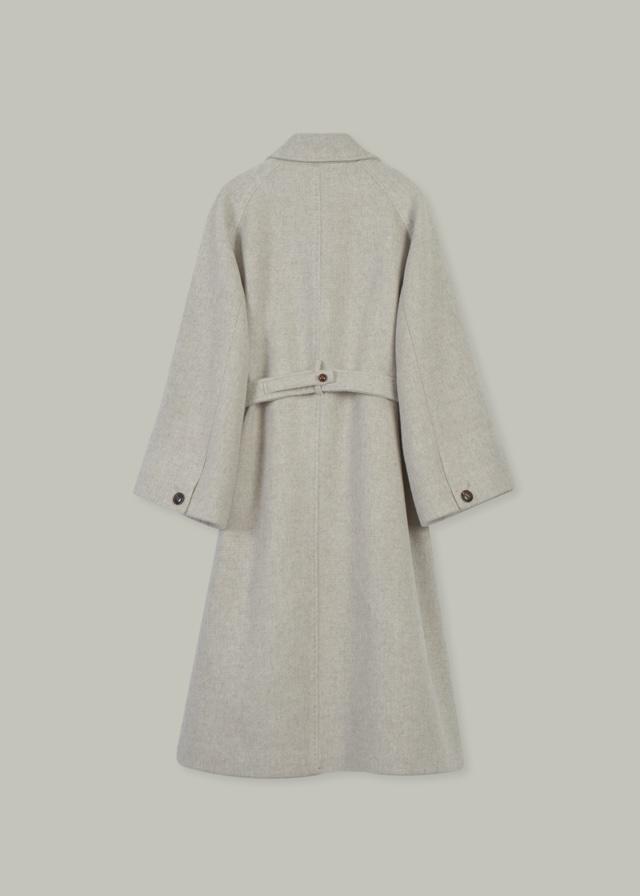 Cashmere Hand Pick Stitch Coat (Beige Check)