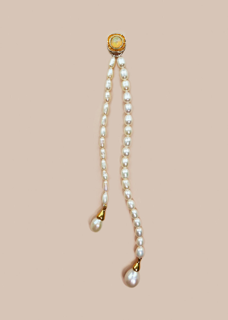[ISABELLA ETOU] Long Drop Opal Pearl Single Earring