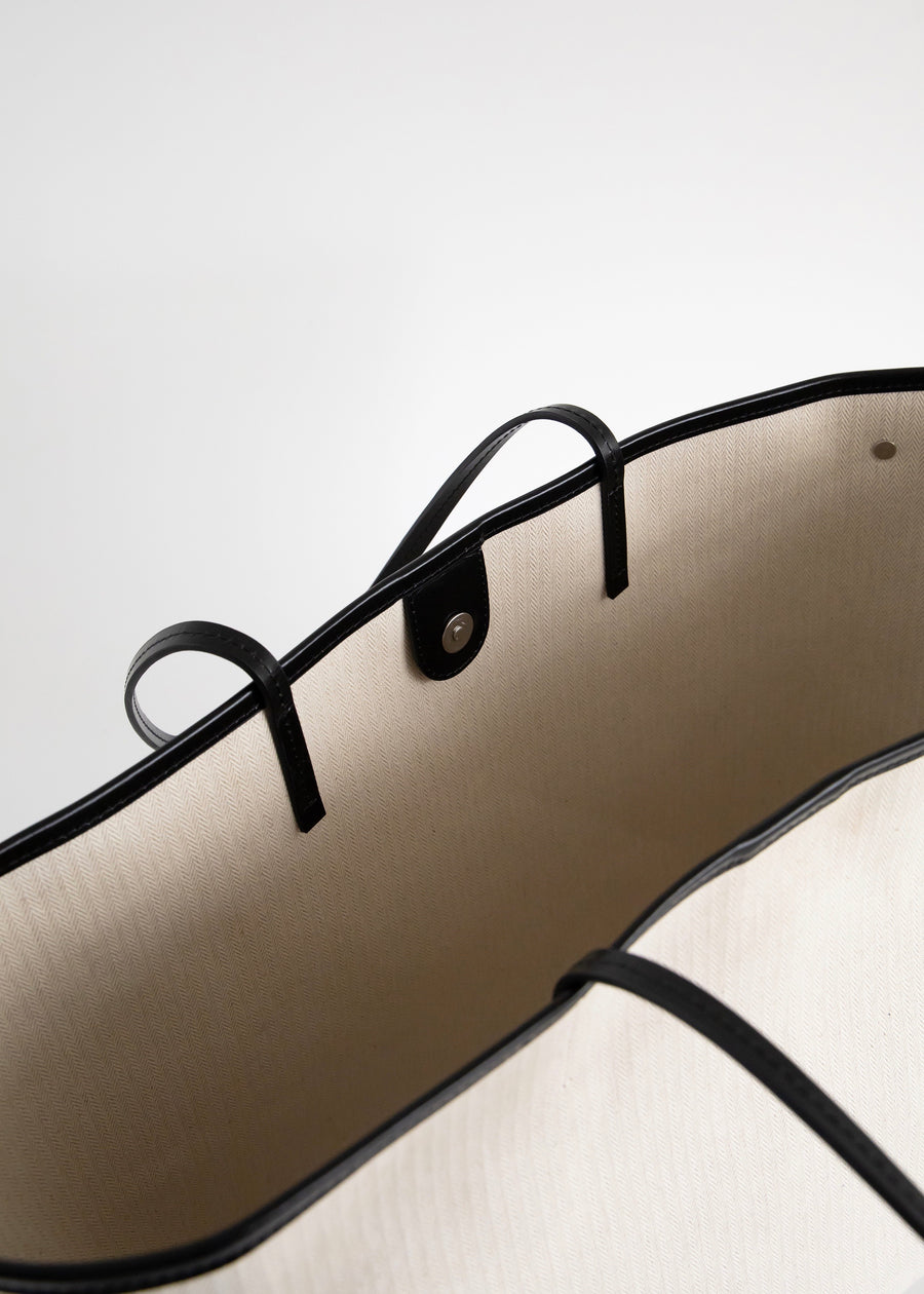 Leather-Trimmed Canvas Tote | KINDERSALMON