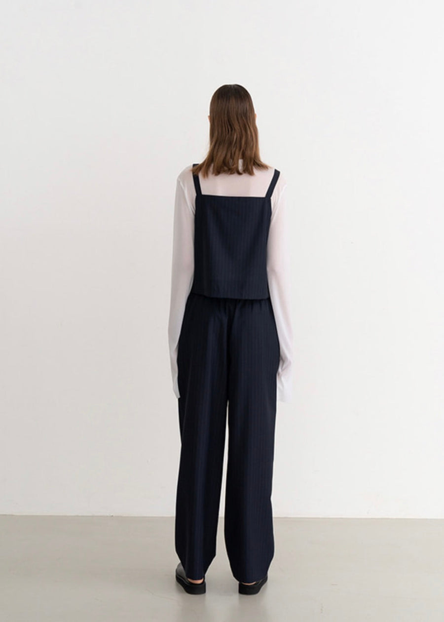 [Re-stock] Bastian pinstriped tapedre pants (Navy stripe)